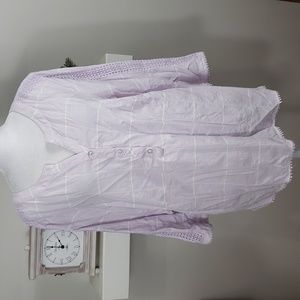CJ Banks 3/4 Embroidered Sleeve Top
